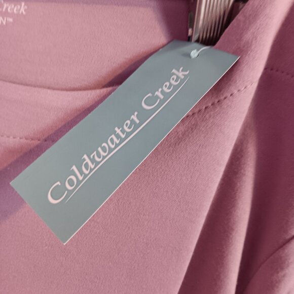 COLDWATER CREEK BESTCOTTON WOMEN'S DUSTY LILAC 2X BOATNECK TEE NWT - Picture 3 of 5